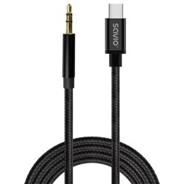 Savio Kabel adapter Savio CL-187 USB-C do Mini Jack 3.5mm 1m