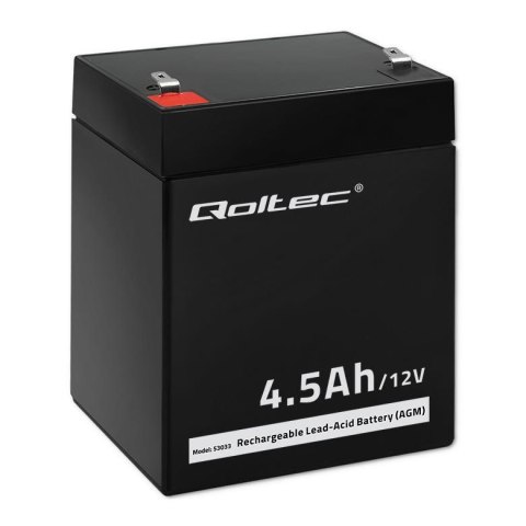 Qoltec Akumulator AGM Qoltec 12V | 4.5Ah