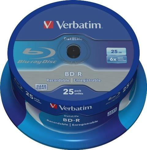 Verbatim Płyty BD-R Verbatim 25 GB SL Datalife Cake 25