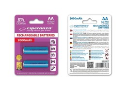 ESPERANZA Akumulatorki AA Esperanza 2000mAh 2szt. niebieskie