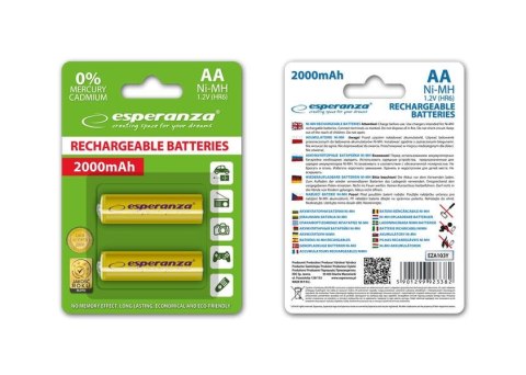 ESPERANZA Akumulatorki AA Esperanza 2000mAh 2szt. żółte