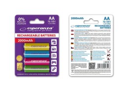 ESPERANZA Akumulatorki AA Esperanza 2000mAh 4szt. mix kolorów