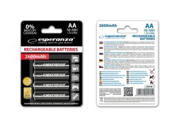ESPERANZA Akumulatorki AA Esperanza 2600mAh 4szt. czarne