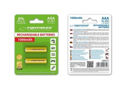 ESPERANZA Akumulatorki AAA Esperanza 1000mAh 2szt. żółte