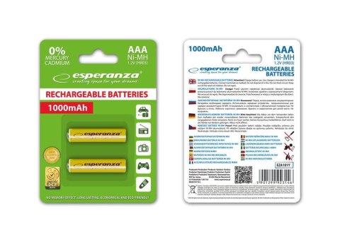 ESPERANZA Akumulatorki AAA Esperanza 1000mAh 2szt. żółte