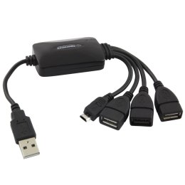 ESPERANZA Hub USB Esperanza EA158 3xUSB 2.0 + 1x MICRO USB, czarny