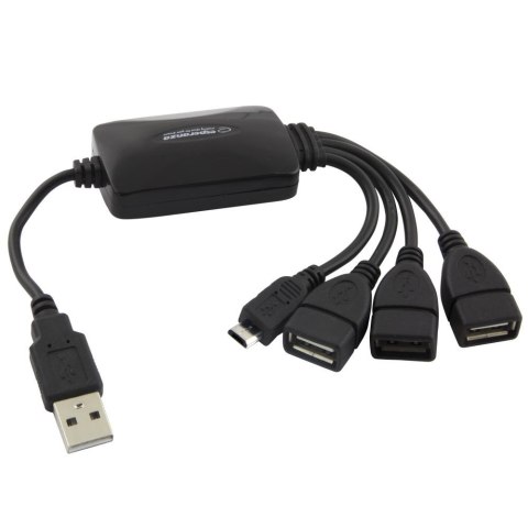 ESPERANZA Hub USB Esperanza EA158 3xUSB 2.0 + 1x MICRO USB, czarny