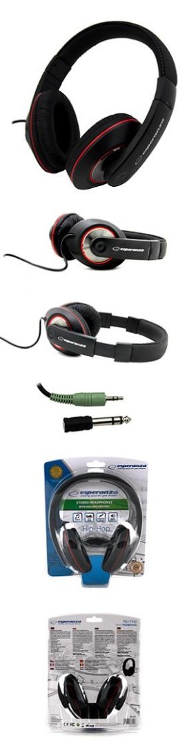 ESPERANZA Słuchawki Esperanza EH121 Hip-Hop czarne