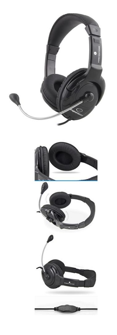 ESPERANZA Słuchawki z mikrofonem Esperanza EH101 MANUET czarne