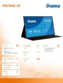 IIYAMA Monitor 15.6 cala P1671HSC-B1 IPS,FHD,miniHDMI,2xUSBC,250cd,8ms,2x1W, 0,7kg