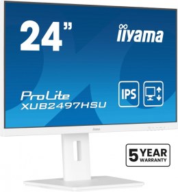IIYAMA Monitor 24 cale XUB2497HSU-W2 IPS, HDMI, DP, 2x2W, 2xUSB, Pivot, HAS(150mm) /5y/