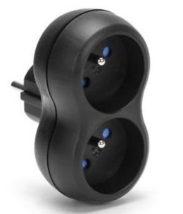 Montis Rozgałęźnik sieciowy MONTIS MT149-BK podwójny czarny