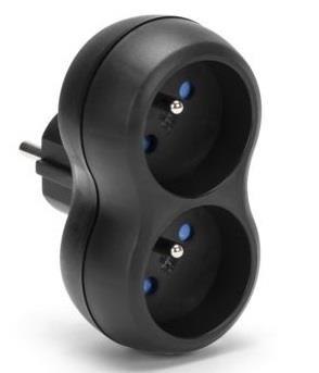 Montis Rozgałęźnik sieciowy MONTIS MT149-BK podwójny czarny