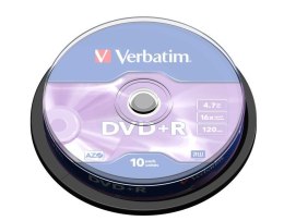 Verbatim Płyty DVD+R Verbatim 16x 4.7GB (Cake 10) MATT SILVER