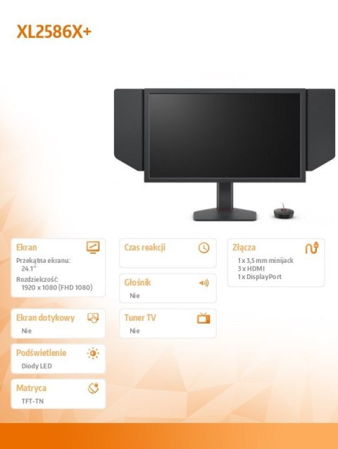ZOWIE Monitor XL2586X+ LED 1ms/12MLN:1/HDMI/GAMING