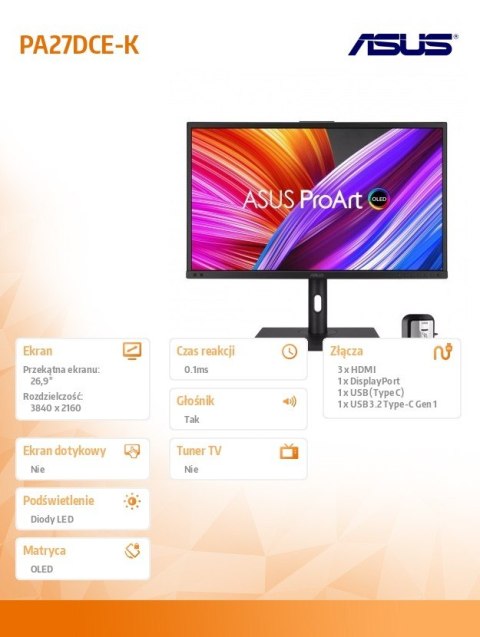 Asus Monitor 27 cali PA27DCE-K