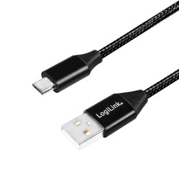 LogiLink Kabel USB 2.0 LogiLink CU0143 USB A - micro USB B, M/M, czarny 0,3m