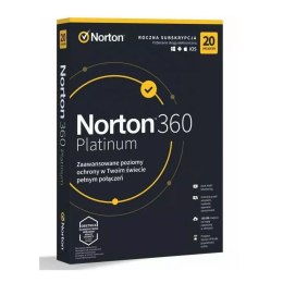 NORTONLIFELOCK Oprogramowanie NORTON 360 PLATINUM 100GB PL 1 użytkownik 20 urządzeń