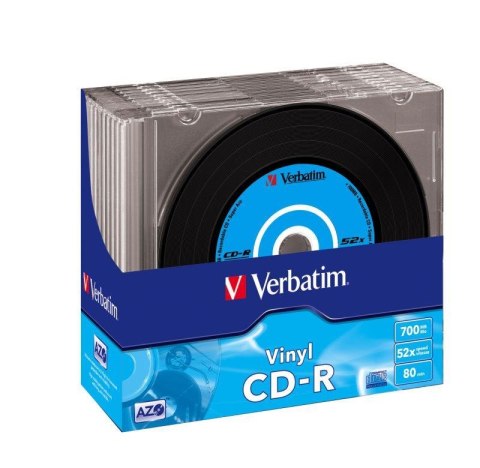Verbatim Płyty CD-R Verbatim 52x 700MB (Slim 10) VINYL AZO