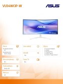 Asus Monitor VU34WCIP-W EYE CAR WQHD 100Hz USB-C
