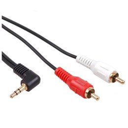 Maclean Kabel audio Maclean MCTV-825 kątowy miniJack 3,5mm (M) - 2xRCA (M), 3m, czarny
