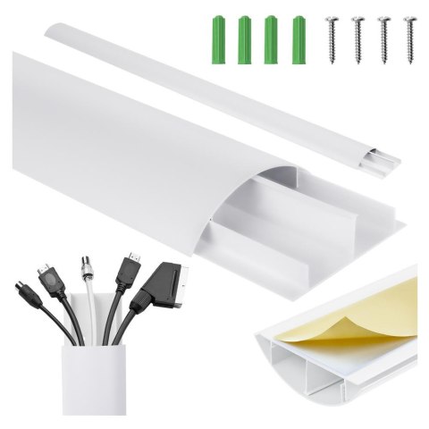 Maclean Listwa maskująca do kabli Maclean MC-814 W, 62x20x750mm, aluminiowa, biała