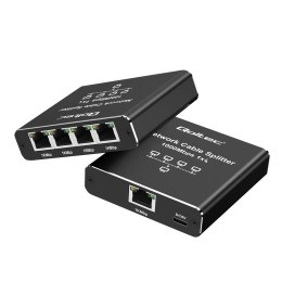 Qoltec Switch niezarządzalny Qoltec mini rozdzielacz splitter 1x4 port RJ45 | 1000Mb/s | USB-C | Aluminium