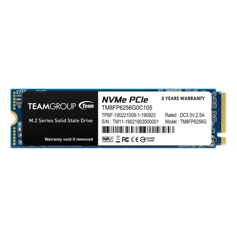 Team Group Dysk SSD Team Group MP33 256GB M.2 2280 PCIe NVMe (1600/1000 MB/s)