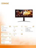 AOC Monitor CU34G4Z 34 cale 240Hz Curved VA HDMIx2 DP HAS