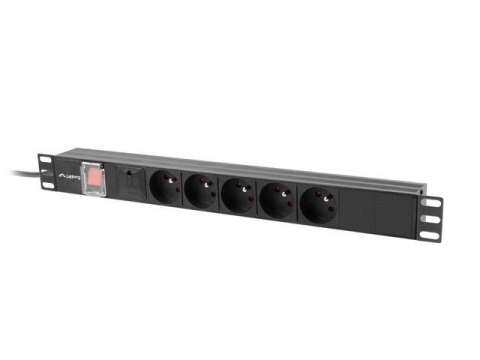 LANBERG Listwa zasilająca Rack PDU 19" Lanberg 1U 10A 5x 230V PL 2M C14 Czarna