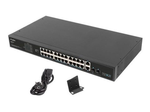 LANBERG Switch niezarządzalny Lanberg 24x 100Mb PoE+/2x Combo Rack 19" Gigabit Ethernet 360W