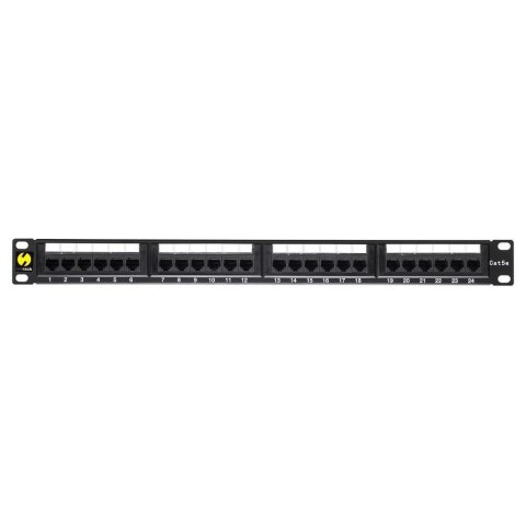 NETRACK Patch panel RACK 19" 1U, 24 porty kat. 5e UTP, Netrack, czarny