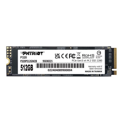 Patriot Memory Dysk SSD Patriot P320 512GB M.2 2280 PCIe Gen3 x4 NVMe (3000/2200 MB/s)