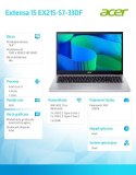 Acer Notebook Extensa 15 EX215-57-33DF i3-1315U 15.6 FHD, 8GB DDR5, 256GB SSD, NoOS, srebrny