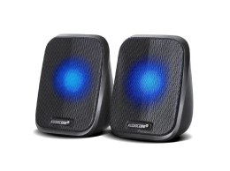 Audiocore Głośniki Audiocore AC835 komputerowe 6W USB minijack czarne LED