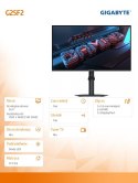 Gigabyte Monitor 25 cali AORS G25F2 EK IPS/FHD/200Hz/2HDMI/DP