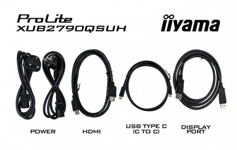 IIYAMA Monitor 27 cali XUB2790QSUH-B2 IPS,QHD,CAM,MIC,HDMI,DP,3xUSB(3.2), 100Hz,ADAPTIVE SYNC,FlickerFree,2x2W,WINDOWS HELLO