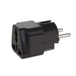Maclean Adapter zasilania Maclean MCE155 gniazdo UK na wtyk EU uniwersalny, czarny