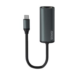 Savio Kabel adapter Savio AK-56 USB-C 3.1 męski do RJ-45 0,18m szary