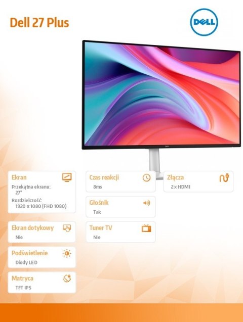 Dell Monitor S2725HSM 27 cali FHD IPS/1920x1080/2xHDMI/3Y