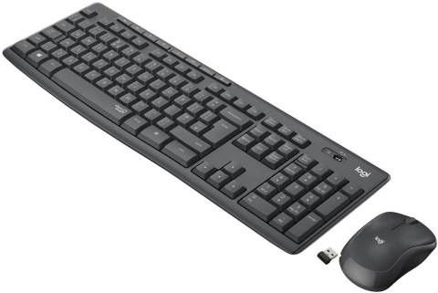 Logitech Zestaw bezprzewodowy klawiatura + mysz Logitech MK295 Silent Wireless Combo grafitowy