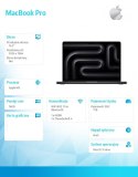 Apple MacBook Pro 14.2 cala: M5 10C/10C, 16GB, 1TB SSD - Gwiezdna czerń