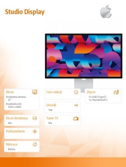 Apple Studio Display - Standard Glass - Uchwyt mocujący VESA. Bez podstawki