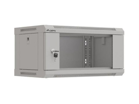 LANBERG Szafa instalacyjna Rack wisząca 19" 4U 540x350 szara Drzwi przeszklone Lanberg (flat pack)
