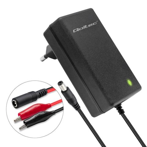 Qoltec Ładowarka do akumulatora Qoltec AGM GEL STD 6V 12V | 1.5A | Prostownik z sygnalizatorem LED
