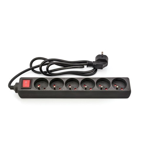 Vakoss Listwa przeciwprzepięciowa VAKOSS 52-611SK 6 gniazd, 1,5m, czarna