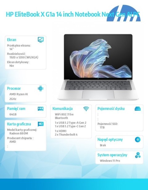 HP Inc. Notebook EliteBook X G1a AI7P360 1TB/64GB/W11P/14.0 B9ZX0ET