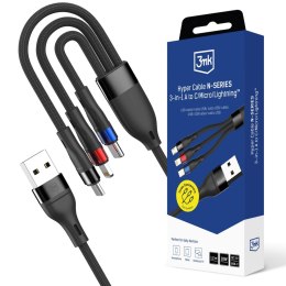 3mk Protection Kabel USB 3mk Hyper Cable N-SERIES 3-in-1 A to C/Micro/Lightning 18W 9V/2A 1,2m