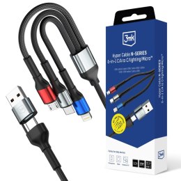 3mk Protection Kabel USB 3mk Hyper Cable N-SERIES 6-in-1 C/A to C/Lighting/Micro 18W 9V/2A QC 3.0 1,2m