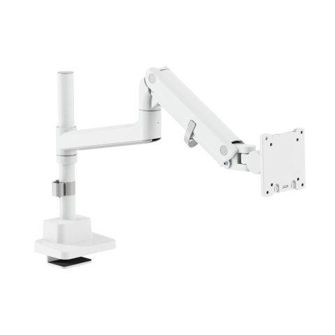 Digitus Ramię biurkowe pojedyncze DIGITUS z zaciskiem i sprężyną gazową 1x LCD max. 57" 27kg, VESA: 75x75, 100x100, biały